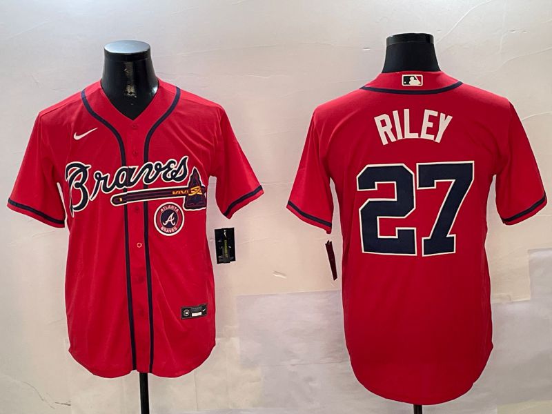 Men Atlanta Braves #27 Riley Red Game 2024 Nike MLB Jersey style 2->atlanta braves->MLB Jersey